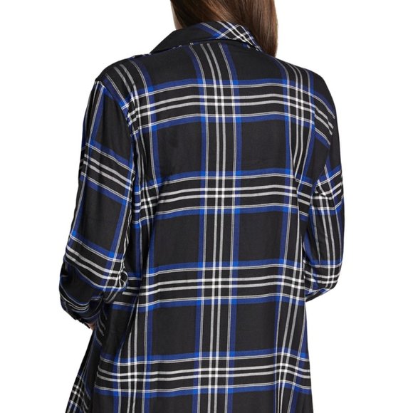 SANCTUARY Main Street Plaid Boyfriend Tunic Shirt In Nightout Plaid - Picture 3 of 11